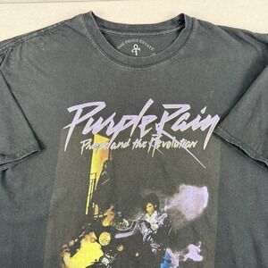 Prince Purple Rain Graphic T-Shirt Black Official The Prince Estate Mens XL